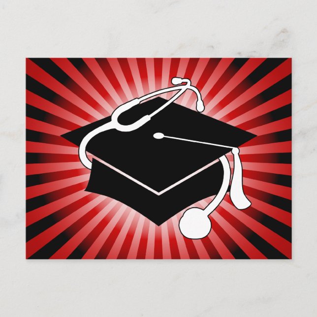 Postal De Anuncios gorra de graduación médica de estallido de luz (Anverso)