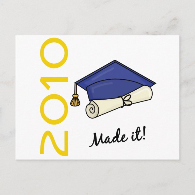 Postal De Anuncios Gorrito de graduación y diploma (Anverso)