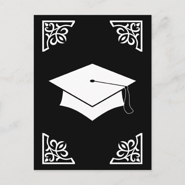 Postal De Anuncios gorro de graduación sofisticado (Anverso)