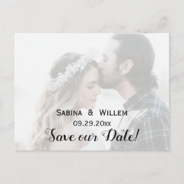 Postal De Anuncios Goth Save Our Date Couple Photo Wedding Postcard