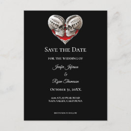 Postal De Anuncios Gothic halloween wedding save the date postcard