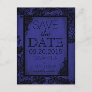 Postal De Anuncios Gótico Grunge Lace Save the Date