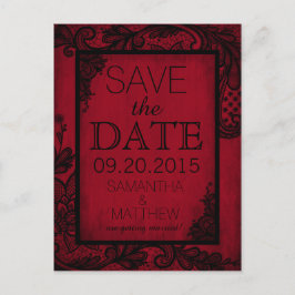 Postal De Anuncios Gótico Grunge Lace Save the Date