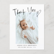 Gracias a Heart Casual Script Baby Photo Birth