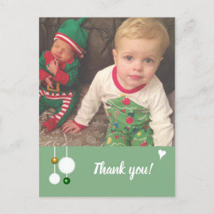 Postal De Anuncios Gracias a los Navidades por regalos verdes con fot