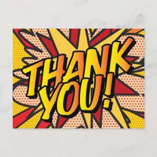 Postal De Anuncios GRACIAS Burbuja de habla personalizada Diversión m