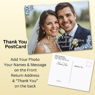 Postal De Anuncios Gracias - Foto con Blue Peony