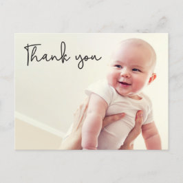 Postal De Anuncios Gracias moderno Script Baby 2 Photos