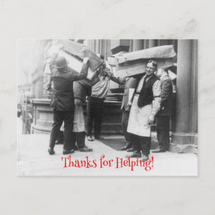 Postal De Anuncios Gracias por Ayudar Con Divertida Foto Antigua