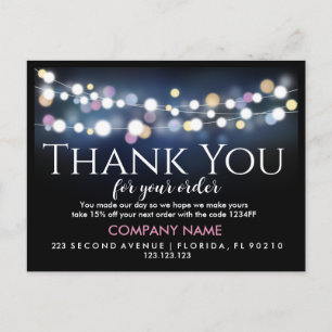 Postal De Anuncios Gracias por su pedido Inserts Empresa Personalizad