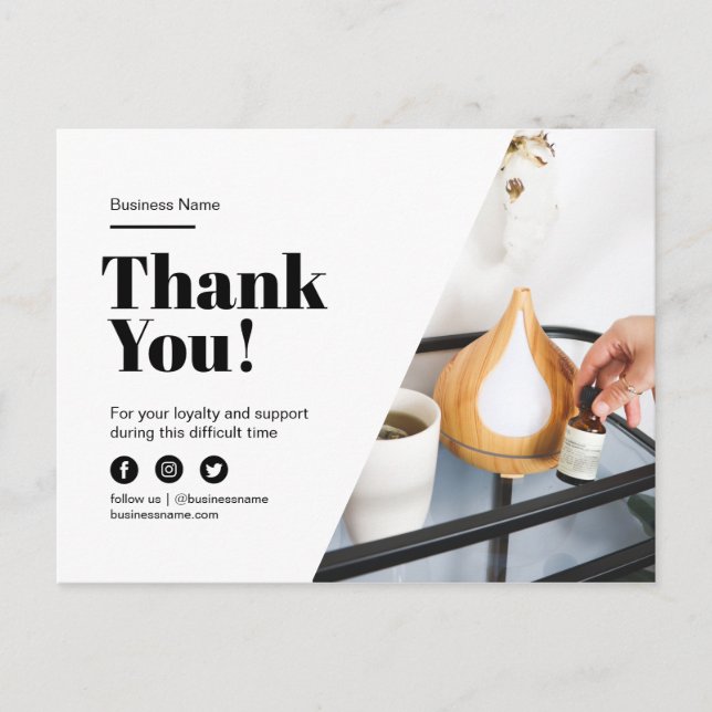 Postal De Anuncios Gracias Salón de Masajes con Descuento de Lealtad  (Anverso)