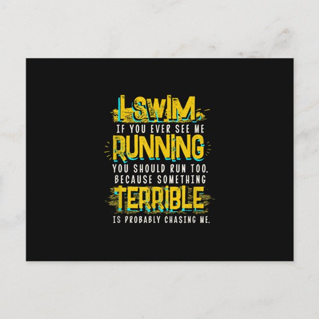 Postal De Anuncios Gracioso Regalo De Natación Para Los Nadadores (Anverso)