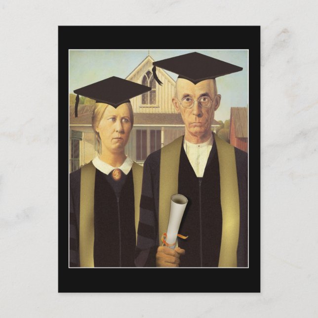 Postal De Anuncios Graduación al estilo de American Gothic (Anverso)