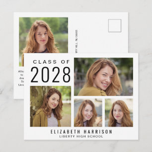 Postal De Anuncios Graduación de 5 fotos modernas