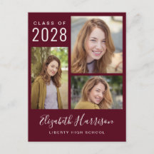 Graduación de Borgoña en Collage de fotos moderno