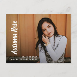 Postal De Anuncios Graduación de Chica de Collage de fotos de nombre 