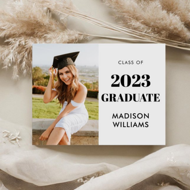 Postal De Anuncios Graduación de Foto Moderna Simple (Subido por el creador)