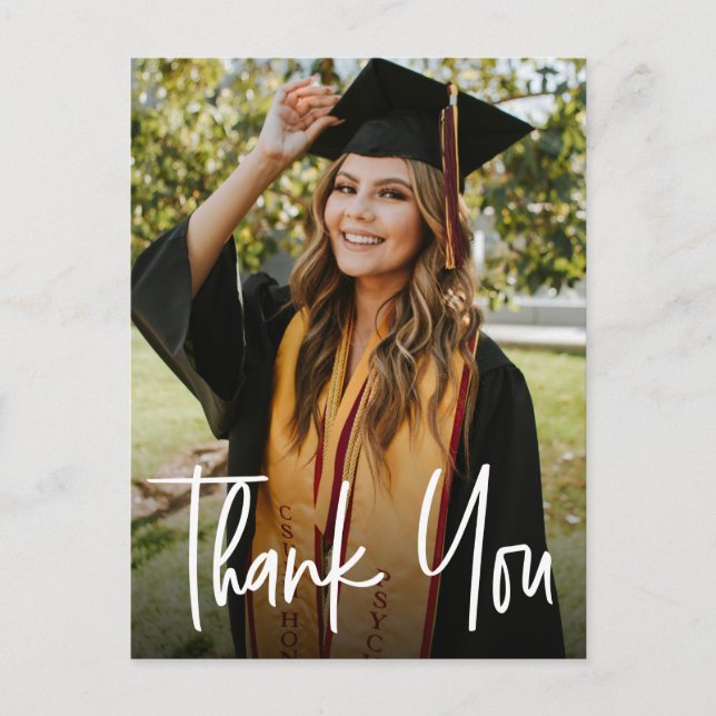 Postal De Anuncios Graduación de Foto Vertical Moderna Personalizada  (Anverso)