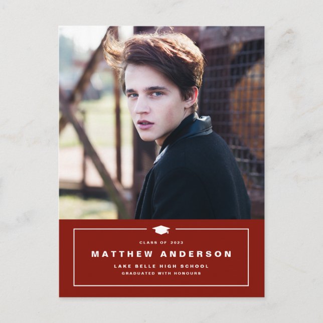 Postal De Anuncios Graduación de fotografía de la capa de graduación  (Anverso)