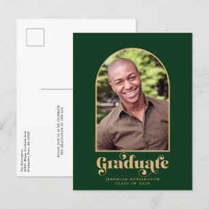 Postal De Anuncios Graduación de fotografía moderna de Arco Verde y O
