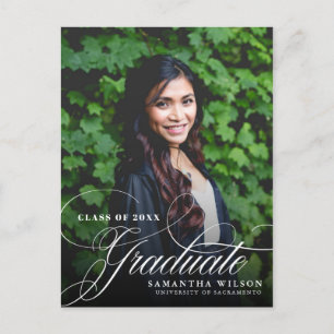 Postal De Anuncios Graduación de fotografías de escritura moderna