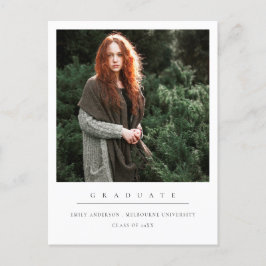 POSTAL DE ANUNCIOS GRADUACIÓN DE FOTOGRAFÍAS MÍNIMAS LIMPIAS Y MODERN