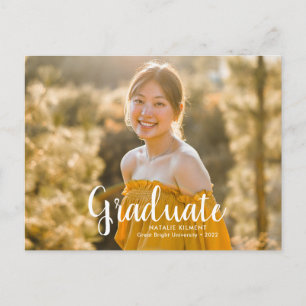 Postal De Anuncios Graduación de fotos de graduados modernos de escri