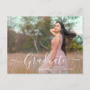 Postal De Anuncios Graduación de fotos de graduados modernos de escri