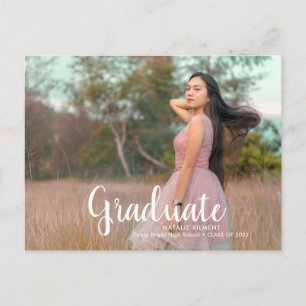 Postal De Anuncios Graduación de fotos de graduados modernos de escri