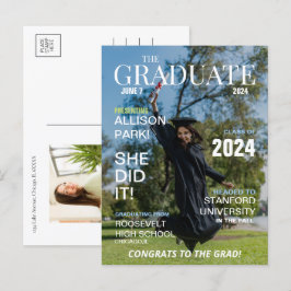 Postal De Anuncios Graduación de fotos de revista moderna