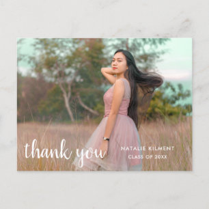 Postal De Anuncios Graduación de fotos en guiones blancos Gracias Pos