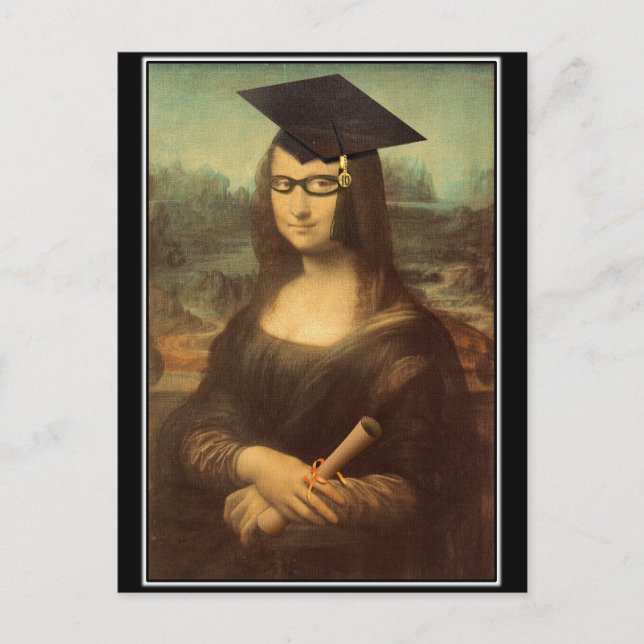 Postal De Anuncios Graduación de Grado de la Mona Lisa (Anverso)