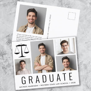 Postal De Anuncios Graduación de la Facultad de Derecho Moderna con 5