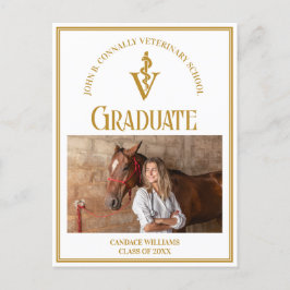 Postal De Anuncios Graduación de la foto de la Escuela Veterinaria de