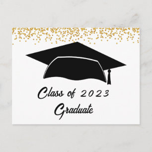 Postal De Anuncios Graduación de Oro Simple Moderno