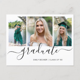 Postal De Anuncios Graduación elegante de Collage de fotos moderno