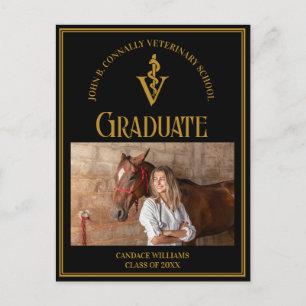 Postal De Anuncios Graduación fotográfica de Black Gold Veterinary Sc