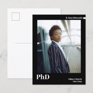 Postal De Anuncios Graduación mínima de doctorado en fotografía blanc
