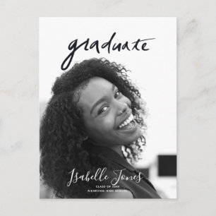 Postal De Anuncios Graduación Minimalista de la foto de las letras ma