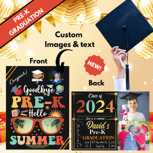 Postal De Anuncios Graduación Personalizada de Pre-k Hola Verano