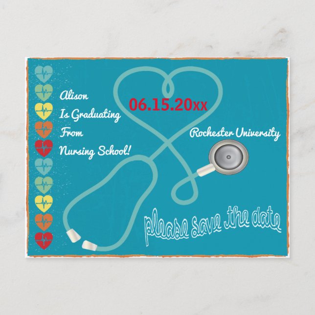 Postal De Anuncios Graduada de la Escuela de Enfermería Médica Guarda (Anverso)
