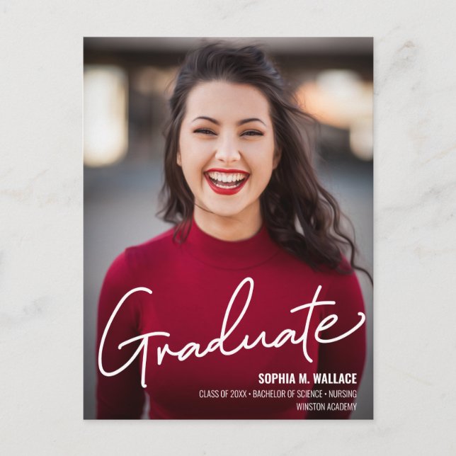 Postal De Anuncios Graduada en Enfermería Personalizada con Foto (Anverso)