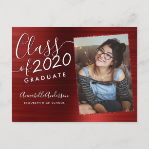 Postal De Anuncios Graduado de fotografía Metalizado cepillado por Bo