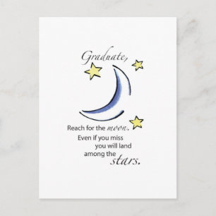 Postal De Anuncios Graduado llegando a la luna, felicitaciones