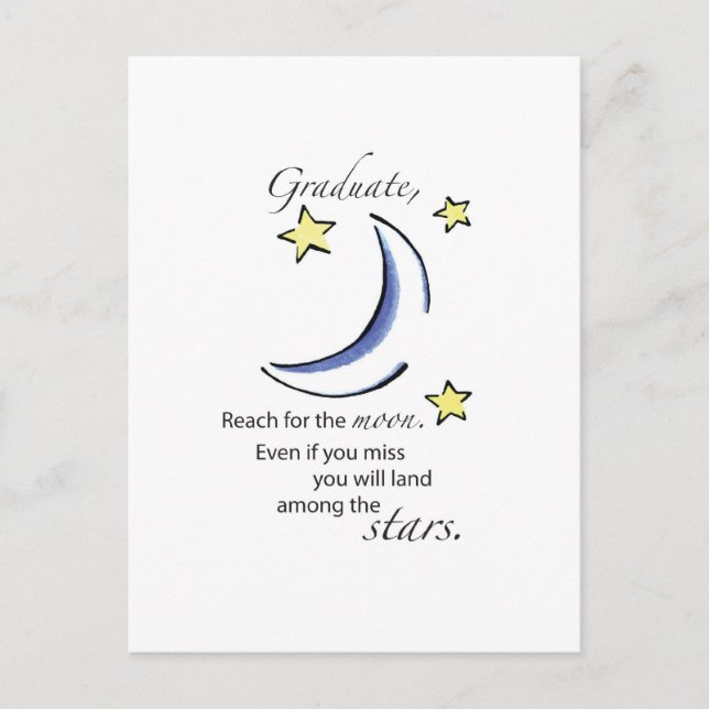 Postal De Anuncios Graduado llegando a la luna, felicitaciones (Anverso)
