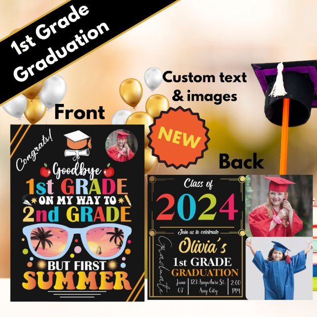 Postal De Anuncios Graduado Personalizado Textos e imagen 1er grado G (Subido por el creador)