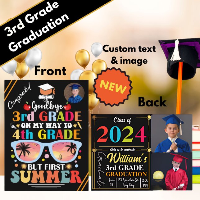 Postal De Anuncios Graduado Personalizado Textos e Imagen 3º Graduado (Subido por el creador)