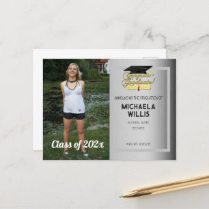 Postal De Anuncios Graduados de gorra de Graduación de Graduado