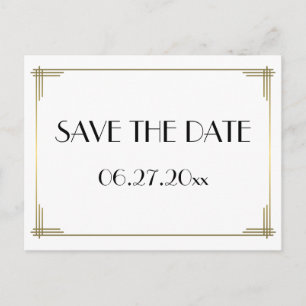 Postal De Anuncios Gran Gatsby Blanco Art Decó Guardar La Postcarta D