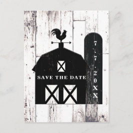 Postal De Anuncios Granero negro madera blanca rústico boda guardar l